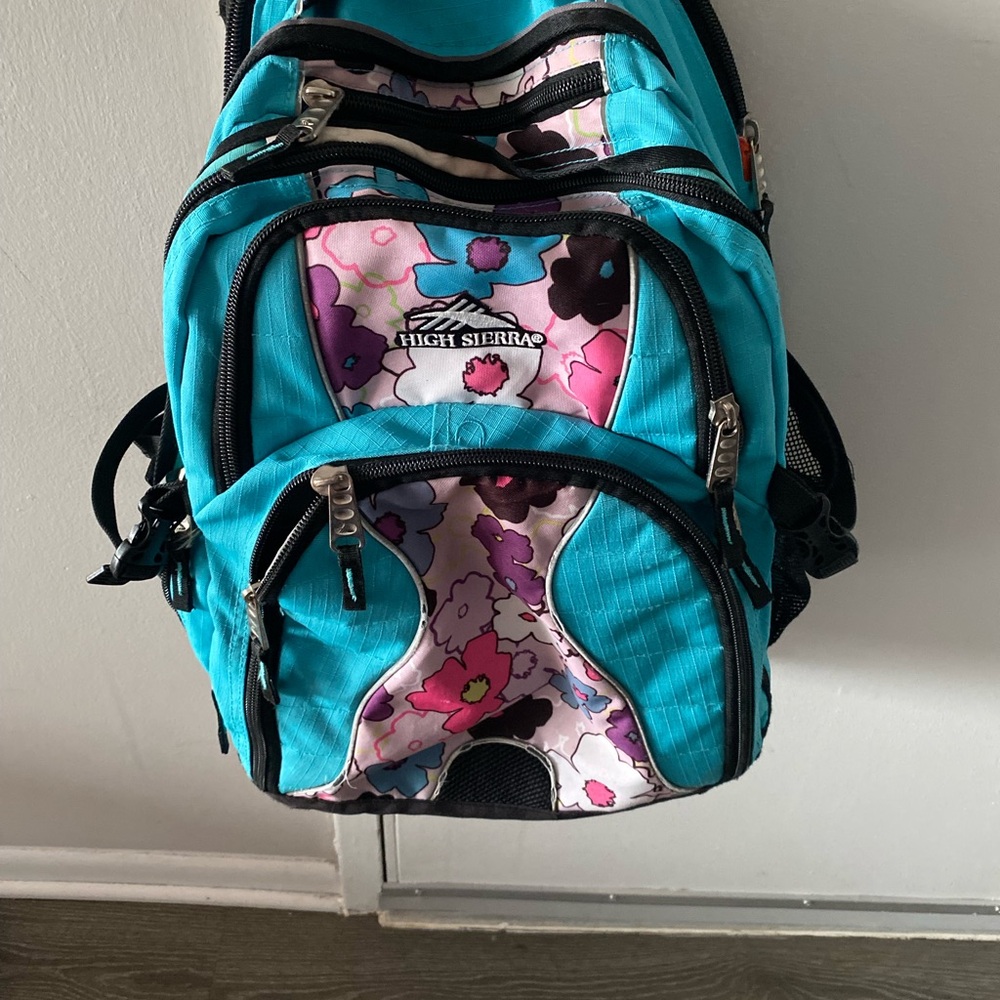 High Sierra Turquoise and Floral Backpack